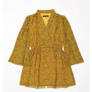 NEW WITH TAGS yellow and black print dress
